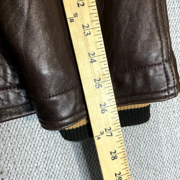 Avirex Vintage Leather Bomber Jacket Men 4XL Brown Star Series 75 New York Lions - Picture 16 of 16